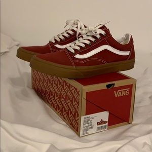 Burgundy/white old skool vans